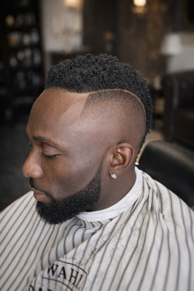 Detail skin fade přechodu – precizní práce barbera